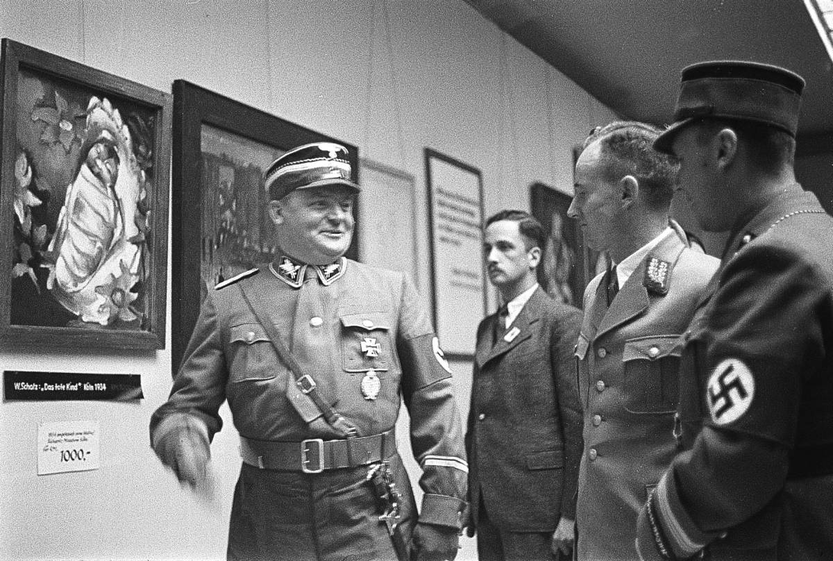 Eröffnung der Ausstellung „Entartete Kunst“ im Salzburger Festspielhaus am 4. September 1938, Franz Krieger (1914–1993) , SW-Fotografie, © Stadtarchiv Salzburg, Fotoarchiv Franz Krieger